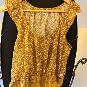 Toad and Co. yellow flower blouse